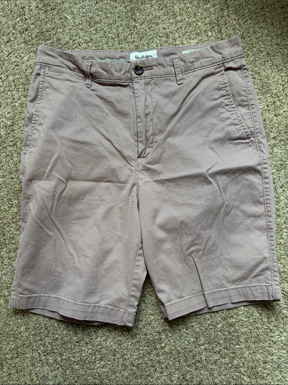 Goodfellow & Co Light Taupe Flat-Front Chino Shorts